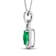 1.74ctw 14K White Gold Zambian Emerald and White Diamond Pendant with 18
inch Cable Chain