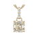 Diamond Simulant Asscher Candlelight And Lab-Grown Diamond Pendant
Necklace In 18K Gold Over Sterling Silver 3.40ctw