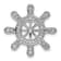 Rhodium Over 14k White Gold Diamond Ship Wheel Pendant