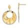 14K Yellow and White Gold Polished Textured Post Dangle Earrings