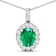 2.15ctw 14K White Gold Zambian Emerald and White Diamond Pendant with 18
inch Cable Chain