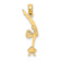 14k Yellow Gold Textured Gymnastics Charm