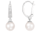 White Cultured Akoya Pearl 14k White Gold Earrings 7-7.5mm