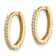 14K Yellow Gold Polished Cubic Zirconia 1.25mm Hinged Huggie Hoop Earrings