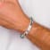 Stainless Steel Black Rubber Red Enamel 8-inch Medical Bracelet