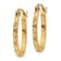 14k Yellow Gold Diamond-Cut 11/16" Oval Hoop Earrings
