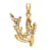 10K Yellow Gold 2D Polished and Textured Shark Charm