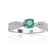 Green Emerald with White Sapphire Accents Sterling Silver Tapered
Shoulder Ring, 1.26 ctw
