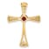 14k Yellow Gold Garnet and Diamond Cross Chain Slide Pendant
