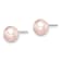 Rhodium Over Sterling Silver 6-7mm Pink Round FWC Pearl Stud Earrings