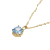 Lab  Blue Spinel And Dia Simulant 18k Yellow Gold Over Silver March
Birthstone Pendant 3.79ctw