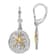Rhodium Over Sterling Silver Sand Dollar with 14k Starfish Leverback Earrings