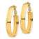 14k Yellow Gold High Polished 1 9/16" Oval Hoop Earrings