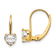 14k Yellow Gold Cubic Zirconia Heart Dangle Earrings