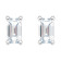 5x3mm Emerald Cut White Topaz 14k White Gold Stud Earrings