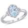 Aquamarine and Diamond 10K White Gold Halo Ring 1.13ctw