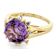 Amethyst Square Octagonal And White Zircon Ring In 18K Gold Over
Sterling Silver 3.50ctw