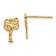14k Yellow Gold Textured Palm Tree Stud Earrings