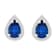 7x5mm Pear Shape Created Sapphire And Created White Sapphire 10k White
Gold Halo Stud Earrings