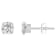 5mm Round White Topaz Rhodium Over 10k White Gold Stud Earrings