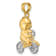14k Two-tone Gold Little Boy On Bicycle Charm