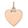 14k Rose Gold Polished Heart Shaped Disc Pendant