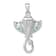 Rhodium Over Sterling Silver Polished Cubic Zirconia Sting Ray Pendant