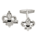 Sterling Silver Fleur De Lis with Onyx Cuff Links