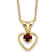 14K Yellow Gold 3mm Garnet Heart Birthstone Necklace