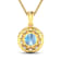 1.90ctw 14K Yellow Gold Aquamarine and White Diamond Pendant with 18
inch Cable Chain