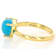 Turquoise Trillion Solitaire Ring In 18K Gold Over Sterling Silver 8mm