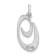 Rhodium Over Sterling Silver Fancy Script Letter O Initial Charm