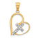 14k Two-tone Gold Diamond-cut Cross in Heart Pendant