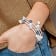 Sterling Silver 7-8mm Blk/Gry/Wht Baroque FWC Pearl and Glass Beaded
3-row Coil Slip-on Bangle