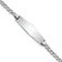 Rhodium Over 14k White Gold Soft Diamond Shape Cuban ID Bracelet