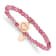 Rose Stainless Steel Polished Heart Pink Jade Stretch Bracelet