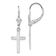 Rhodium Over 14k White Gold Polished Cross Dangle Earrings