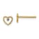 14K Two-tone Gold 5mm Diamond-Cut Heart Stud Earrings