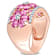 Pink, White Sapphire 14K Rose Gold Ring 3.92ctw