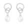 8-8.5mm White Cultured Freshwater Pearl and Cubic Zirconia Rhodium Over
Sterling Silver Earrings