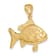 14k Yellow Gold 3D Textured Red Snapper Fish Charm