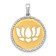 14K Two-tone Gold  Diamond Lotus Flower Pendant