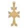 14k Yellow Gold Polished and Textured Armenian Cross Pendant