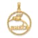 14k Yellow Gold Textured JAMAICA with Bird in Circle Charm