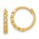 10k Yellow Gold 1/2 inch Polished Round Link Pattern Huggie Hoop Earrings