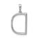 Rhodium Over 14K White Gold Diamond Letter D Initial Pendant