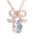 Oval Aquamarine and Cubic Zirconia 18K Rose Gold Over Sterling Silver
Pendant with chain, 3.35ctw