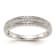 Rhodium Over 14K White Gold Diamond Trio Ladies Wedding Band 0.10ctw