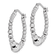 Rhodium Over Sterling Silver Diamond-cut Beaded Hoop Earrings