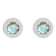 6mm Round Labradorite 1/5 ctw Diamond Rhodium Over Sterling Silver Halo
Stud Earrings